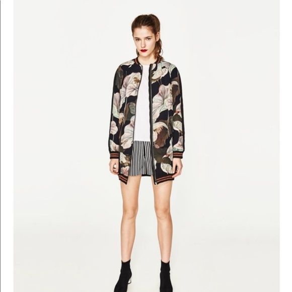 ZARA- premium studio floral crane bomber jacket - Picture 5 of 7